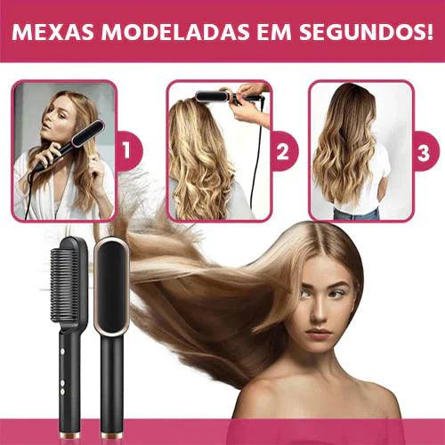 Escova Alisa e Modela Sem Frizz - 3 em 1